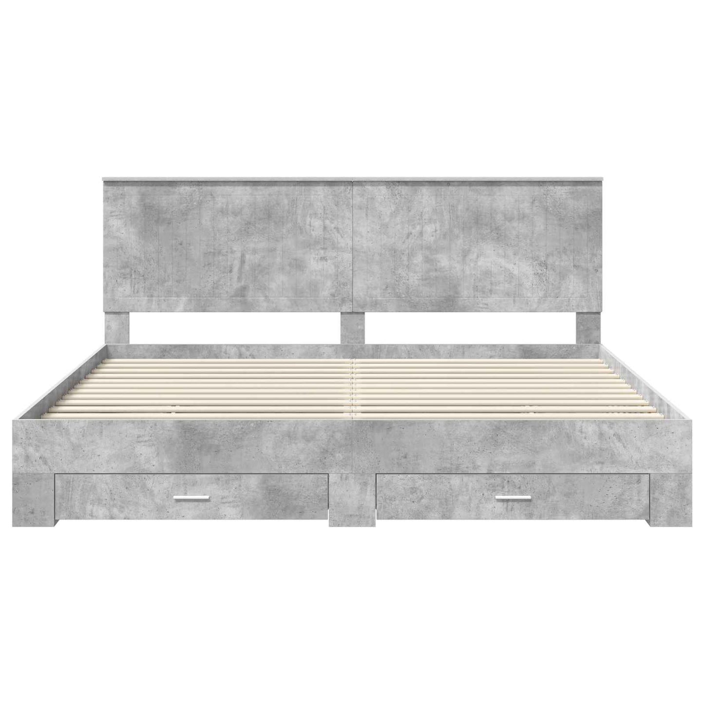 Bed Frame Concrete Grey 200 x 200 cm Engineered Wood
