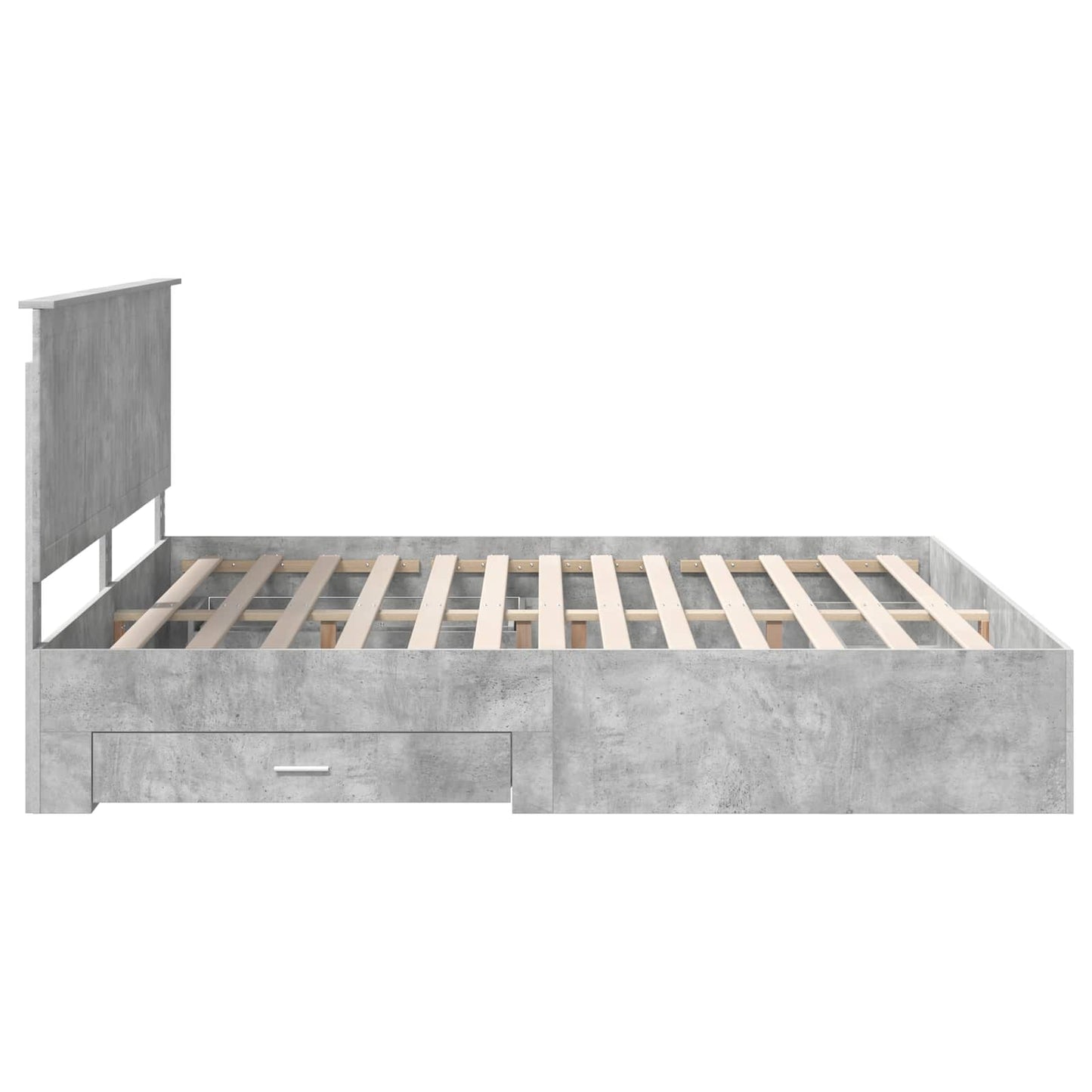 Bed Frame Concrete Grey 200 x 200 cm Engineered Wood