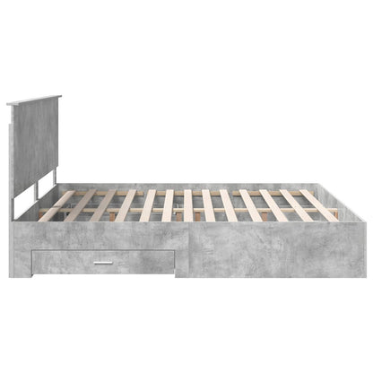 Bed Frame Concrete Grey 200 x 200 cm Engineered Wood