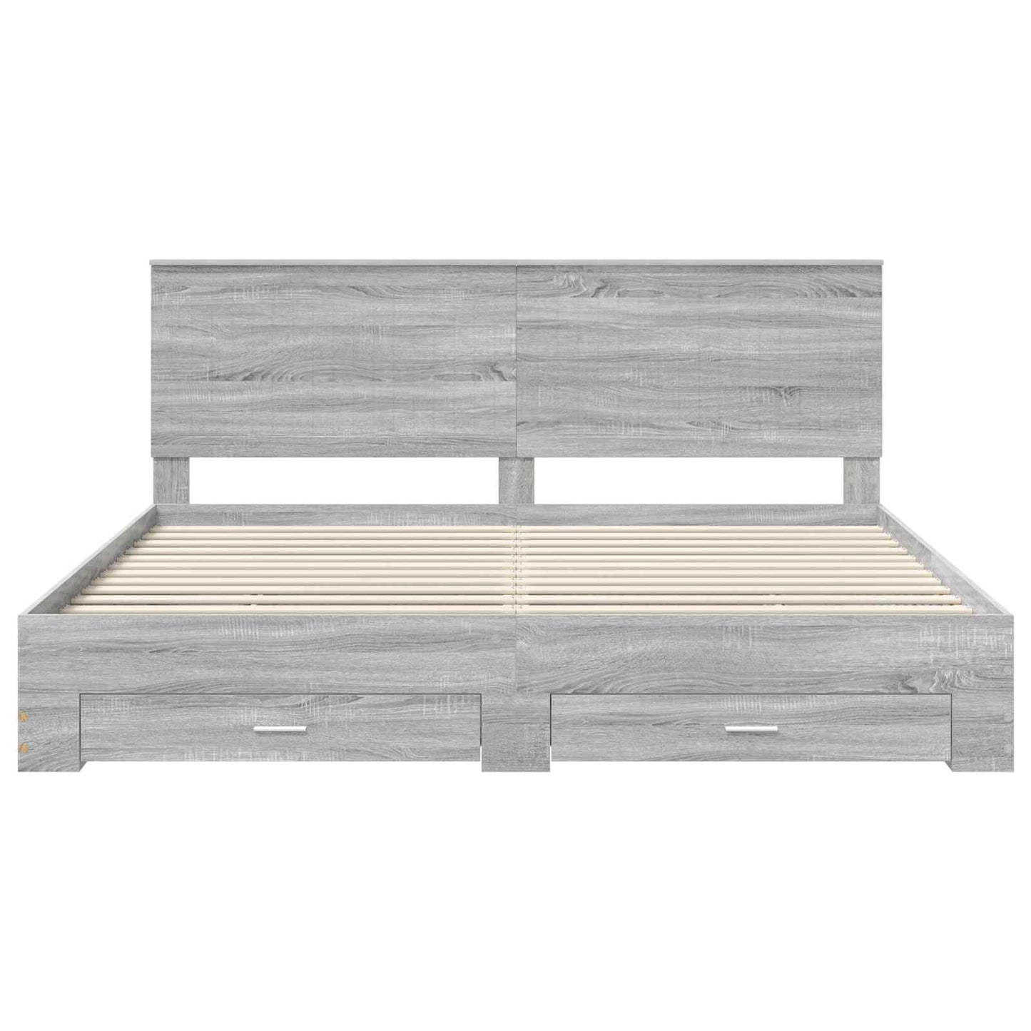 Bed Frame with Drawer Grey Sonoma 200 x 200 cm Engineered Wood