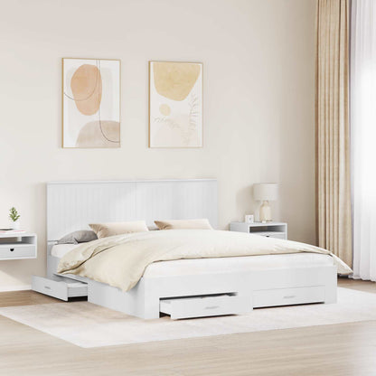 Bed Frame with Headboard White 180 x 200 cm Engineered Wood