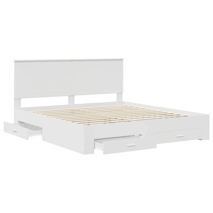 Bed Frame with Headboard White 180 x 200 cm Engineered Wood
