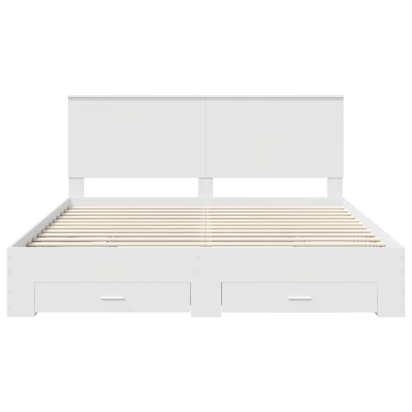 Bed Frame with Headboard White 180 x 200 cm Engineered Wood