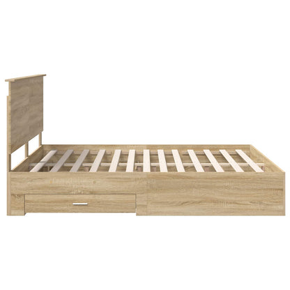 Bed Frame with Drawer Sonoma Oak 180 x 200 cm Engineered Wood