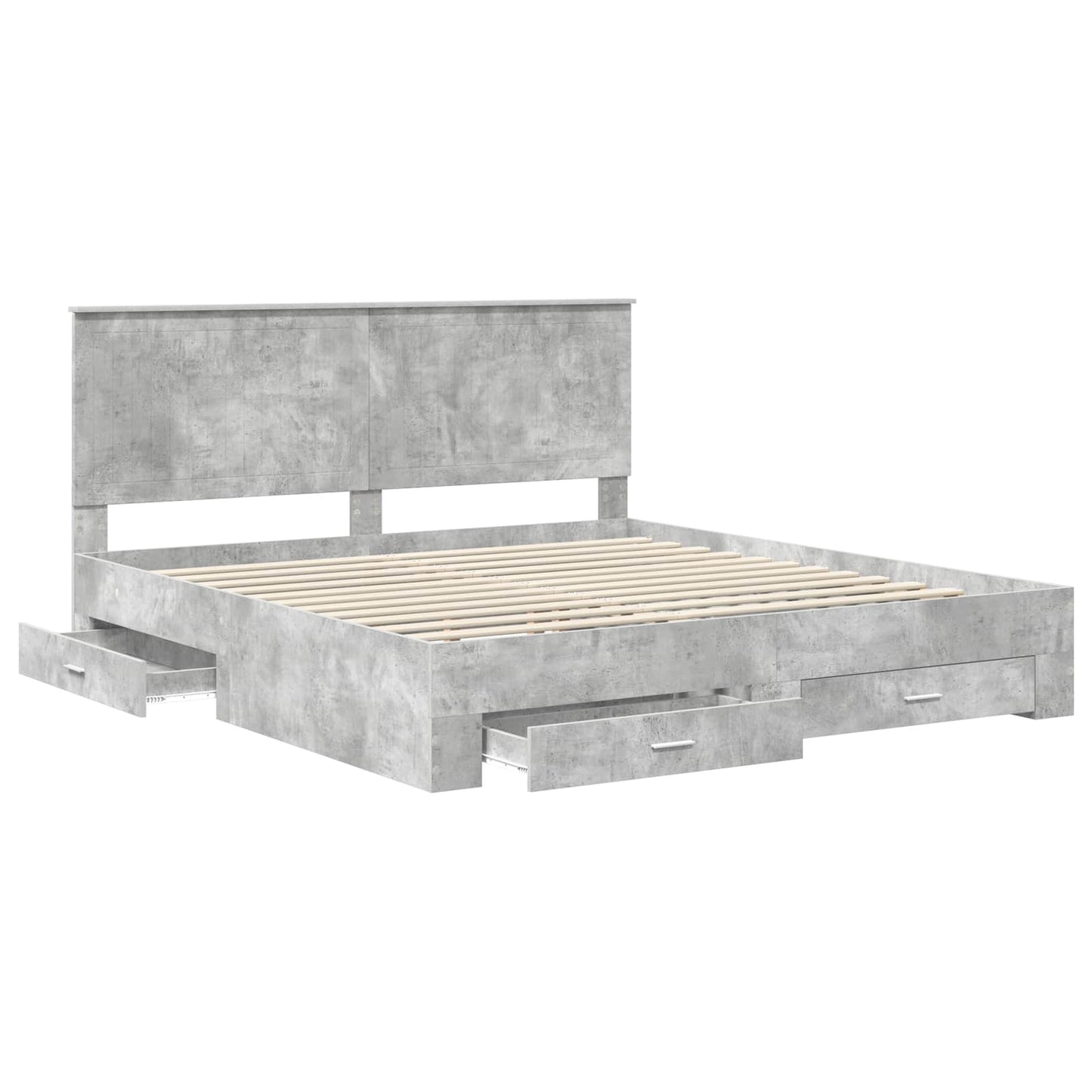 Bed Frame Concrete Grey 180 x 200 cm Engineered Wood