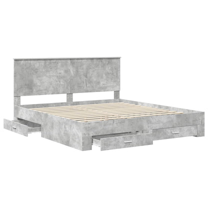 Bed Frame Concrete Grey 180 x 200 cm Engineered Wood