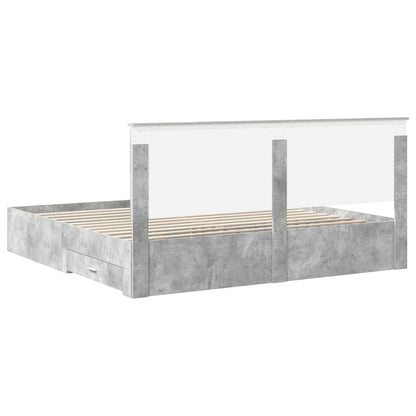 Bed Frame Concrete Grey 180 x 200 cm Engineered Wood