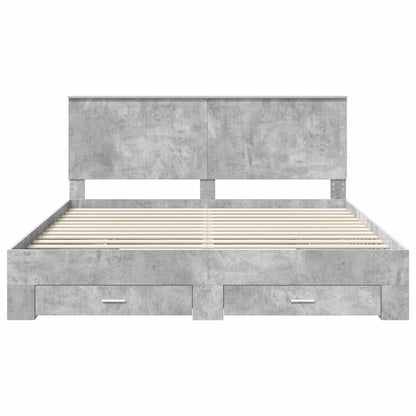 Bed Frame Concrete Grey 180 x 200 cm Engineered Wood