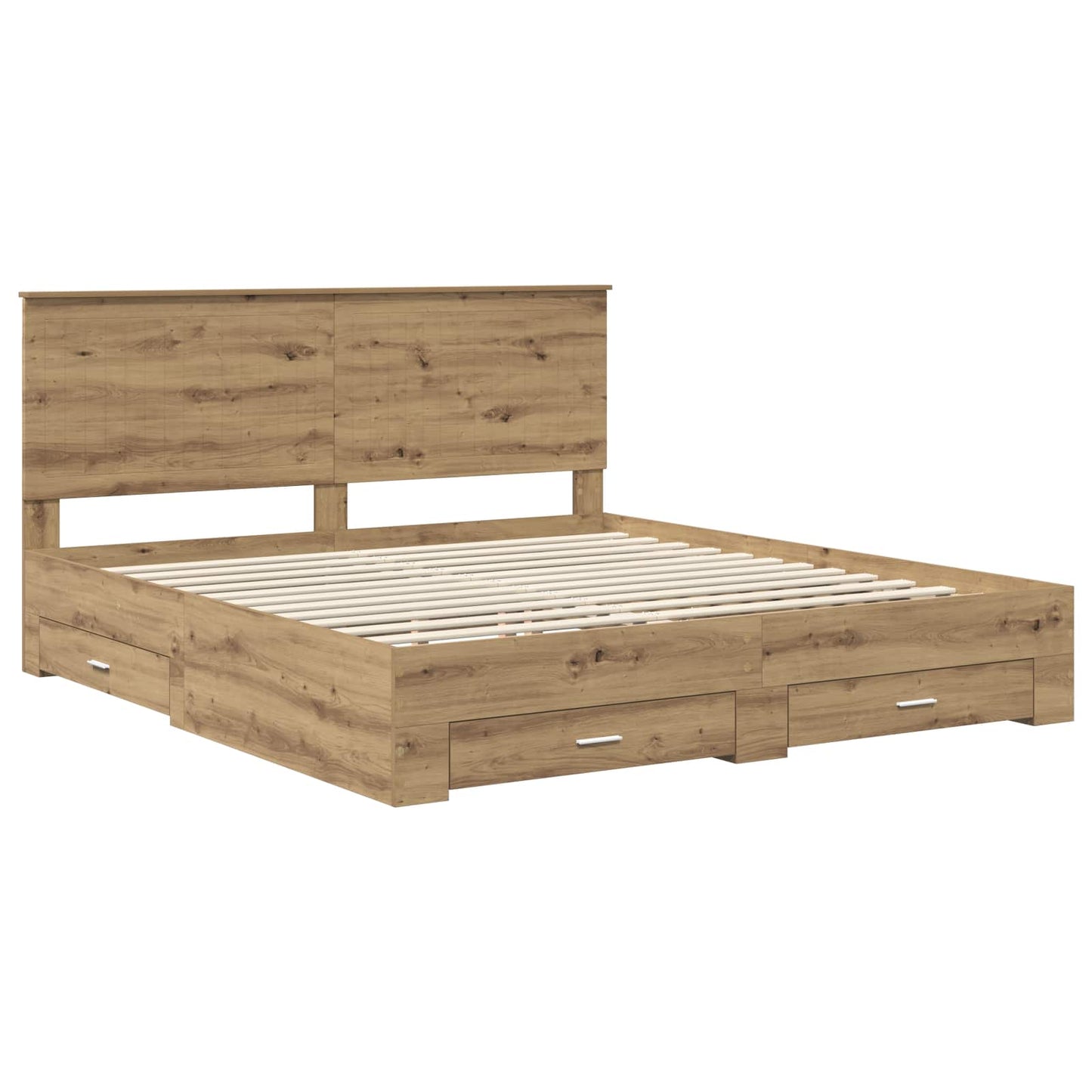 Bed Frame with Drawer Artisan Oak 180 x 200 cm Engineered Wood