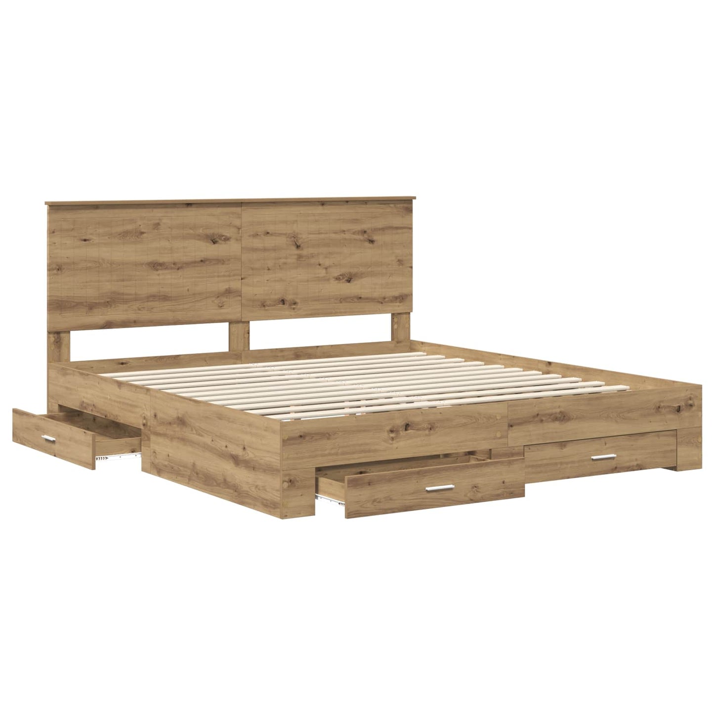 Bed Frame with Drawer Artisan Oak 180 x 200 cm Engineered Wood