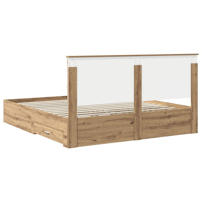 Bed Frame with Drawer Artisan Oak 180 x 200 cm Engineered Wood