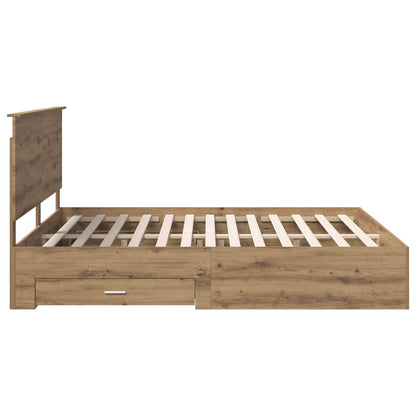 Bed Frame with Drawer Artisan Oak 180 x 200 cm Engineered Wood