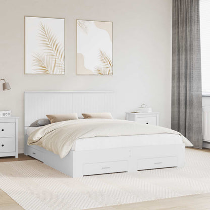 Bed Frame with Headboard White 160 x 200 cm Engineered Wood