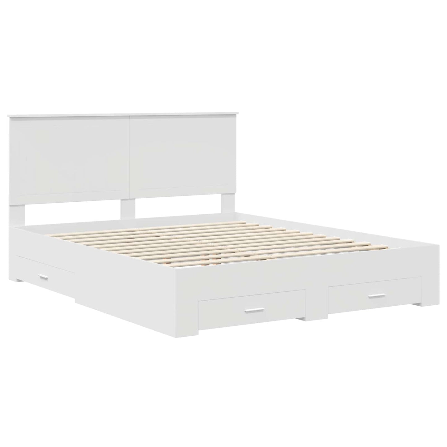 Bed Frame with Headboard White 160 x 200 cm Engineered Wood