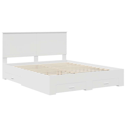 Bed Frame with Headboard White 160 x 200 cm Engineered Wood