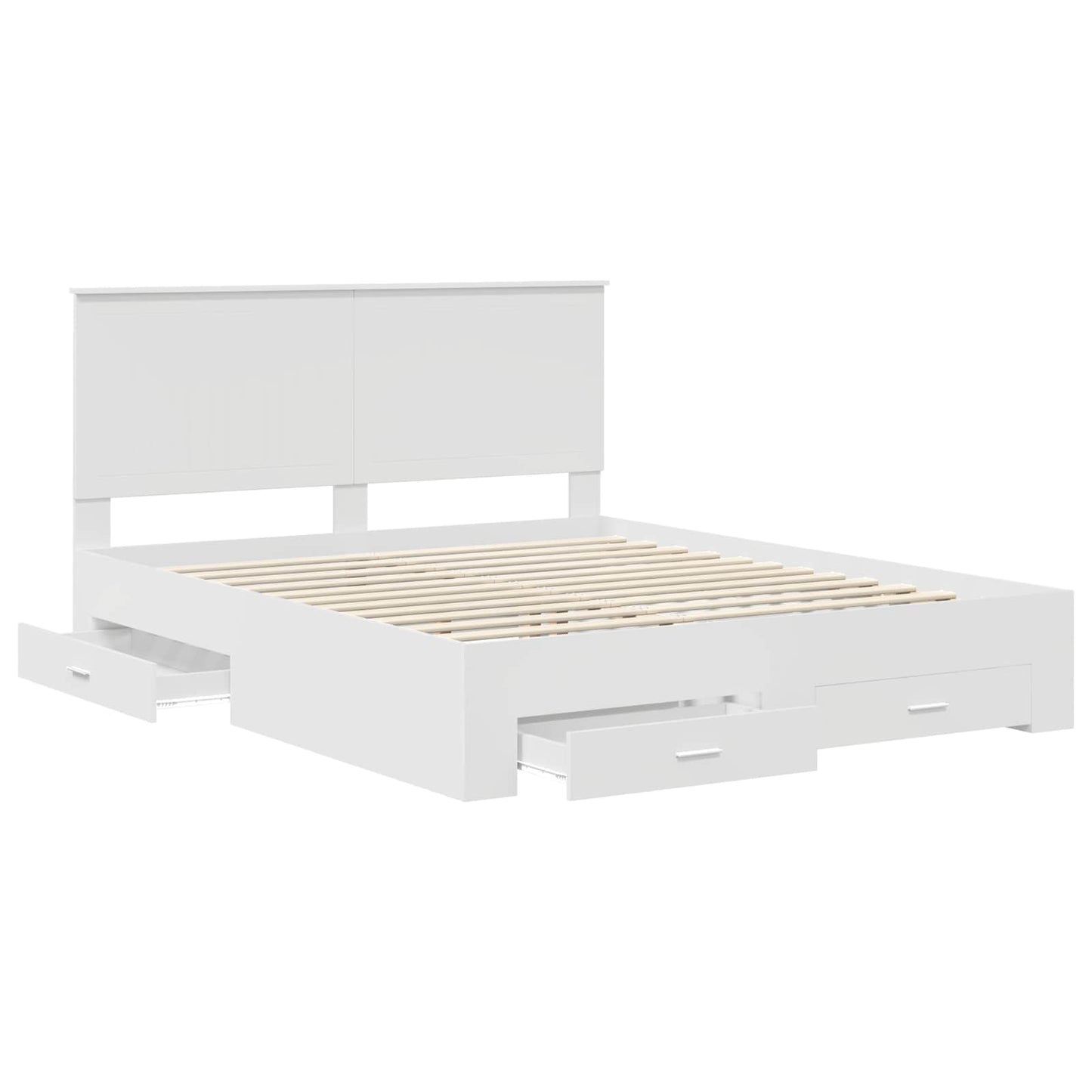 Bed Frame with Headboard White 160 x 200 cm Engineered Wood