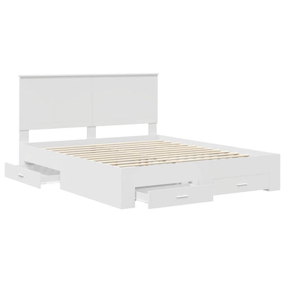 Bed Frame with Headboard White 160 x 200 cm Engineered Wood