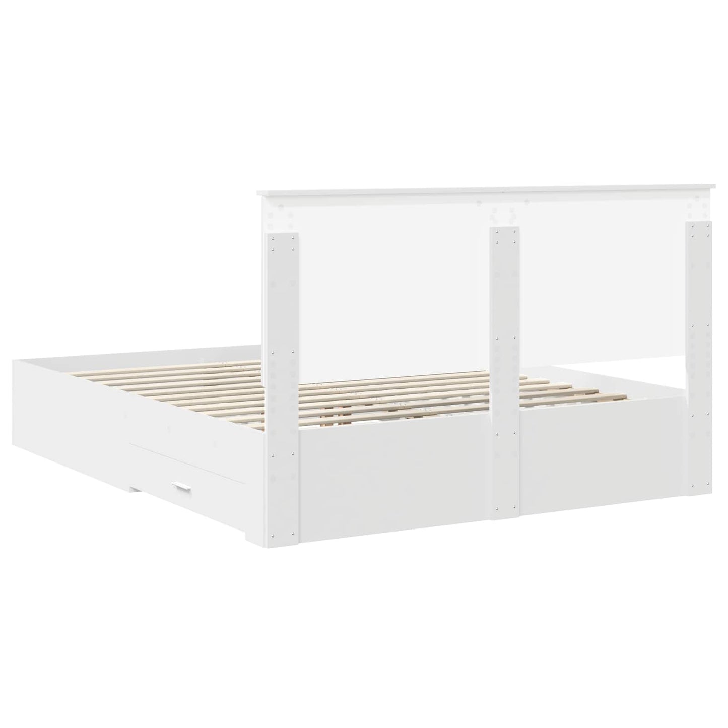 Bed Frame with Headboard White 160 x 200 cm Engineered Wood