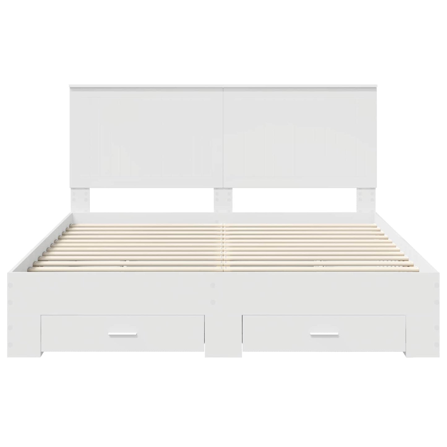Bed Frame with Headboard White 160 x 200 cm Engineered Wood