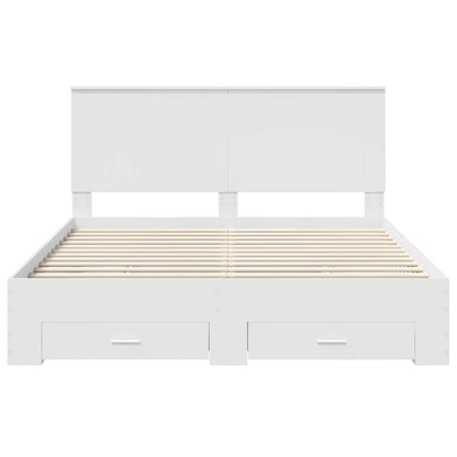 Bed Frame with Headboard White 160 x 200 cm Engineered Wood