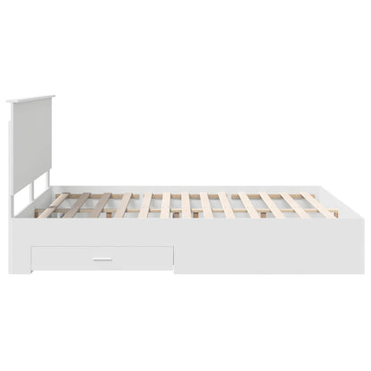 Bed Frame with Headboard White 160 x 200 cm Engineered Wood