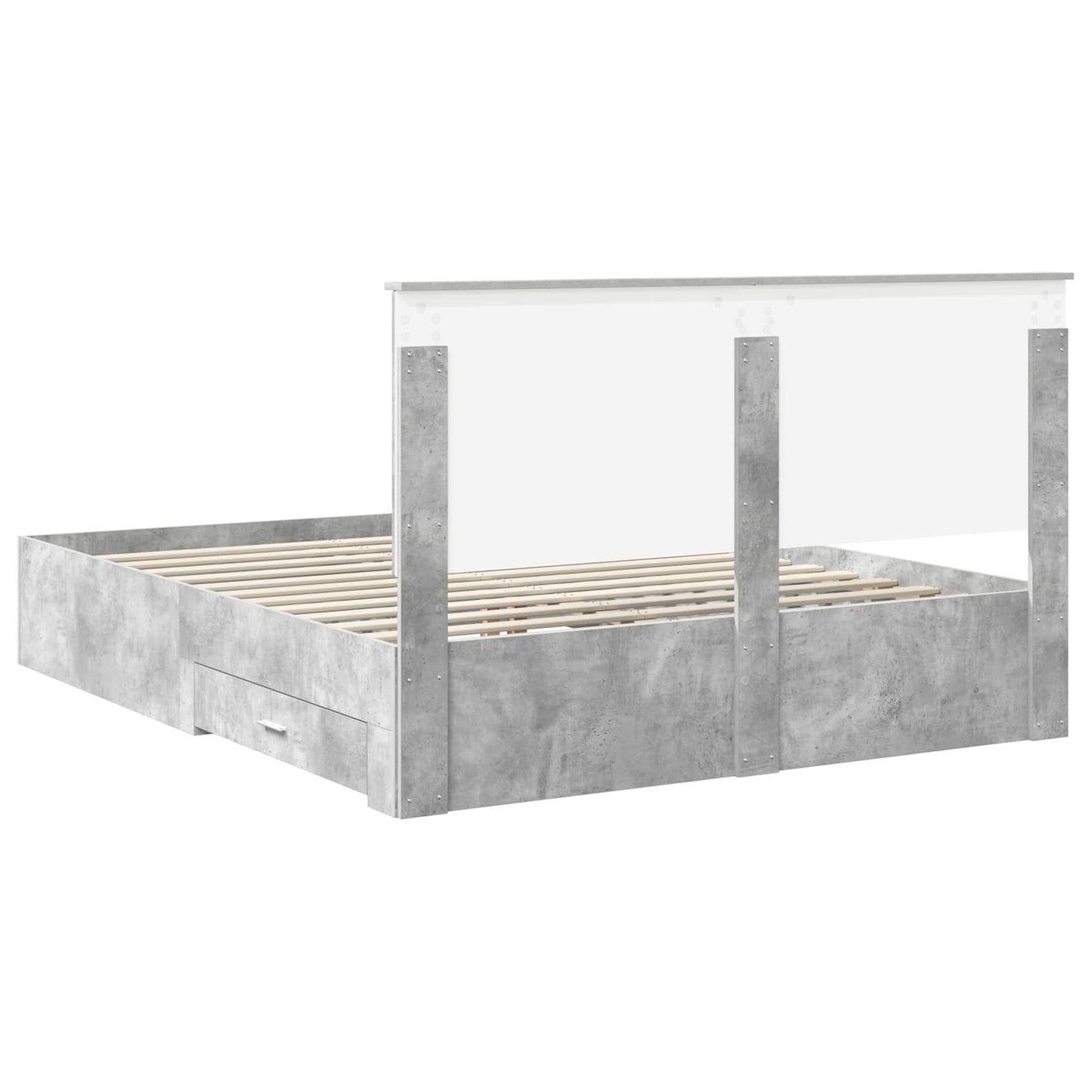Bed Frame Concrete Grey 160 x 200 cm Engineered Wood