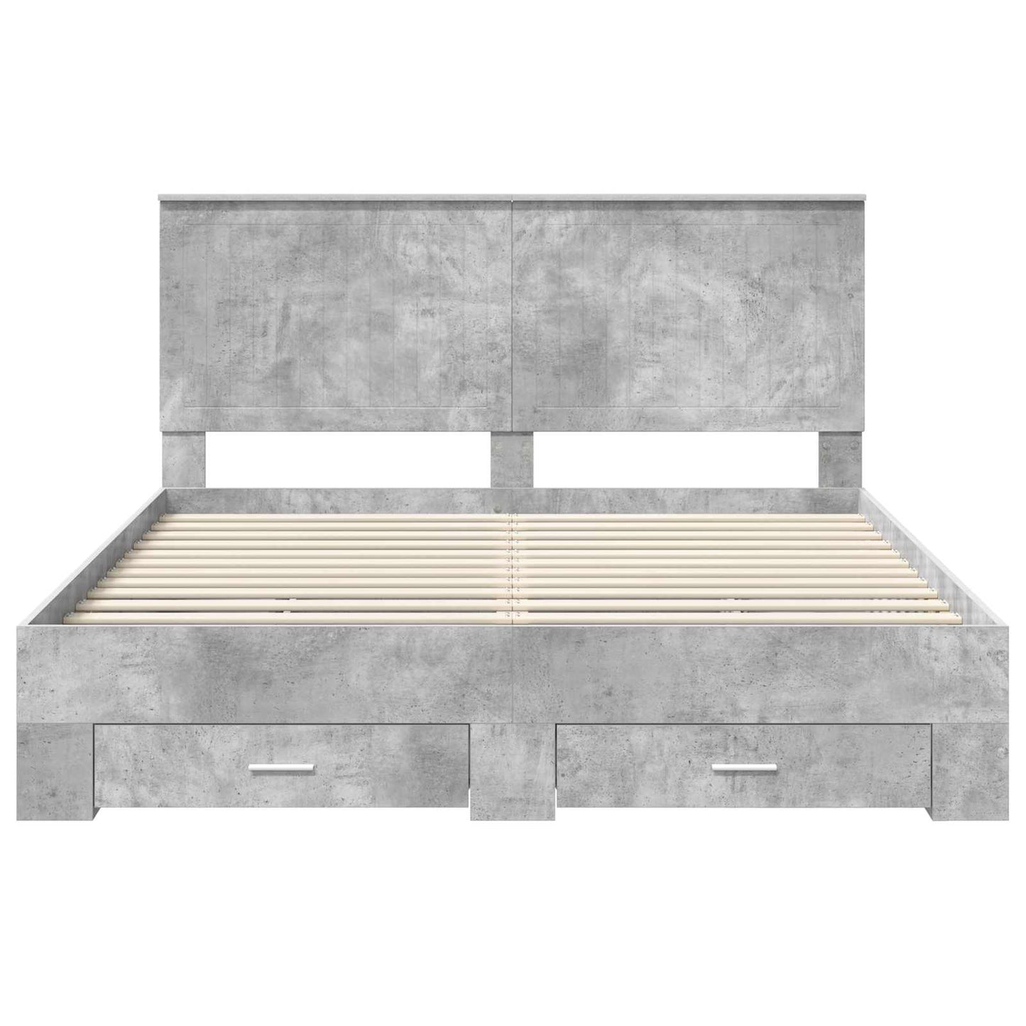 Bed Frame Concrete Grey 160 x 200 cm Engineered Wood
