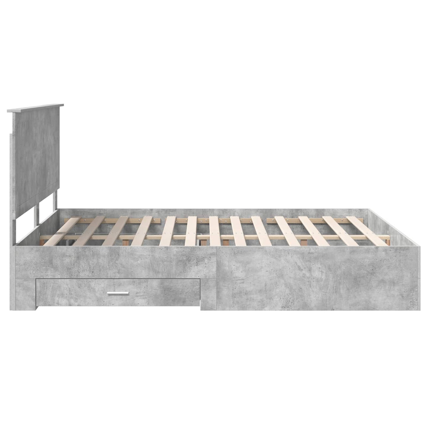 Bed Frame Concrete Grey 160 x 200 cm Engineered Wood