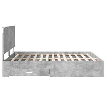 Bed Frame Concrete Grey 160 x 200 cm Engineered Wood