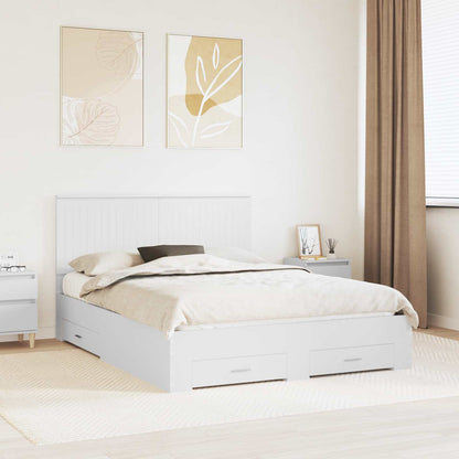 Bed Frame with Headboard White 150 x 200 cm Engineered Wood