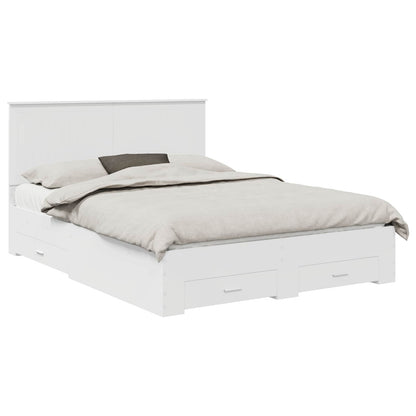 Bed Frame with Headboard White 150 x 200 cm Engineered Wood