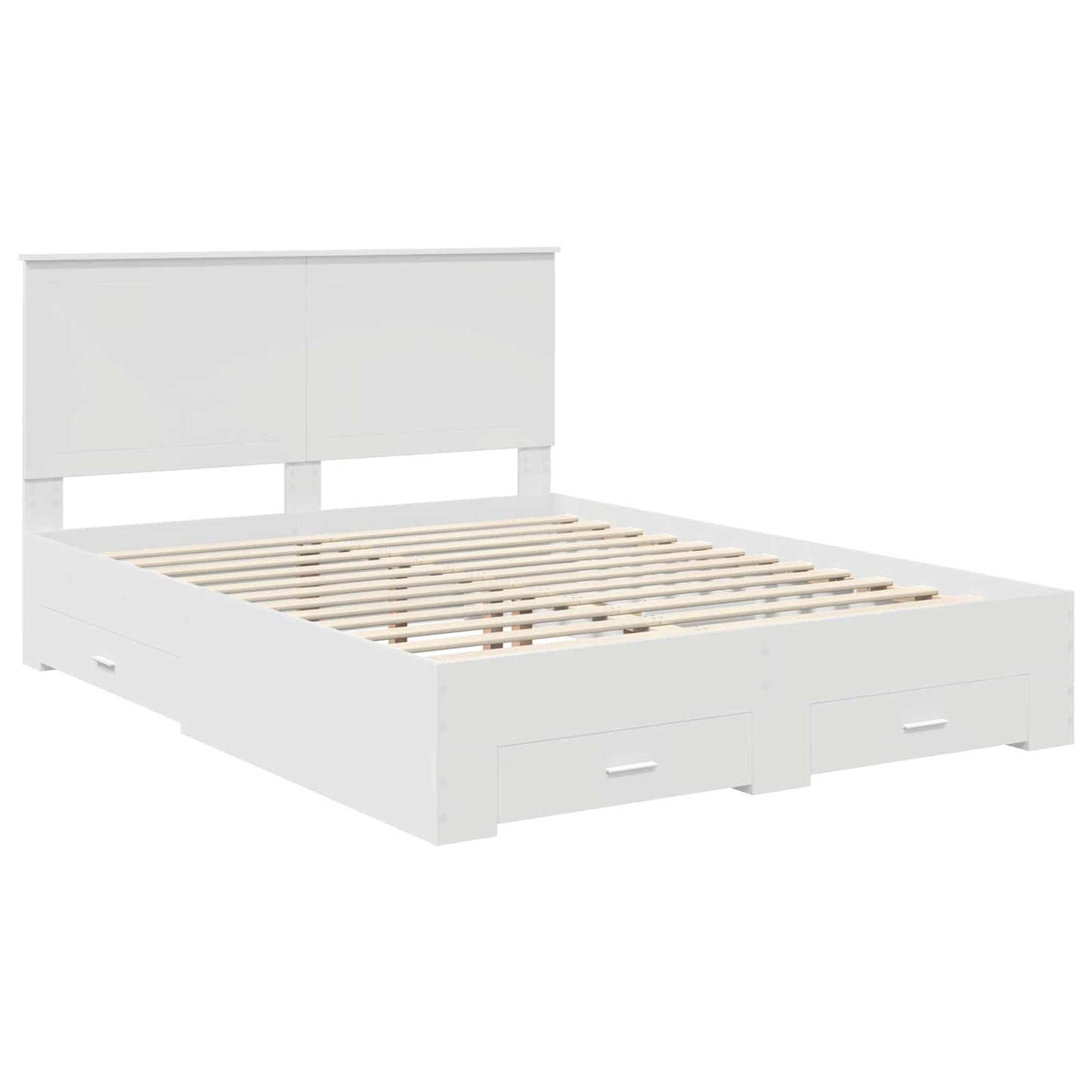 Bed Frame with Headboard White 150 x 200 cm Engineered Wood