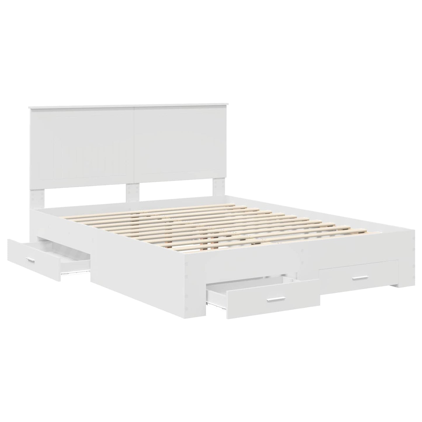 Bed Frame with Headboard White 150 x 200 cm Engineered Wood