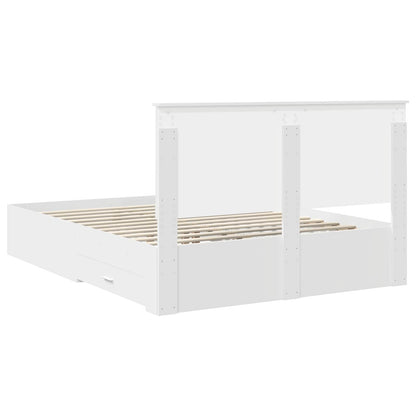 Bed Frame with Headboard White 150 x 200 cm Engineered Wood