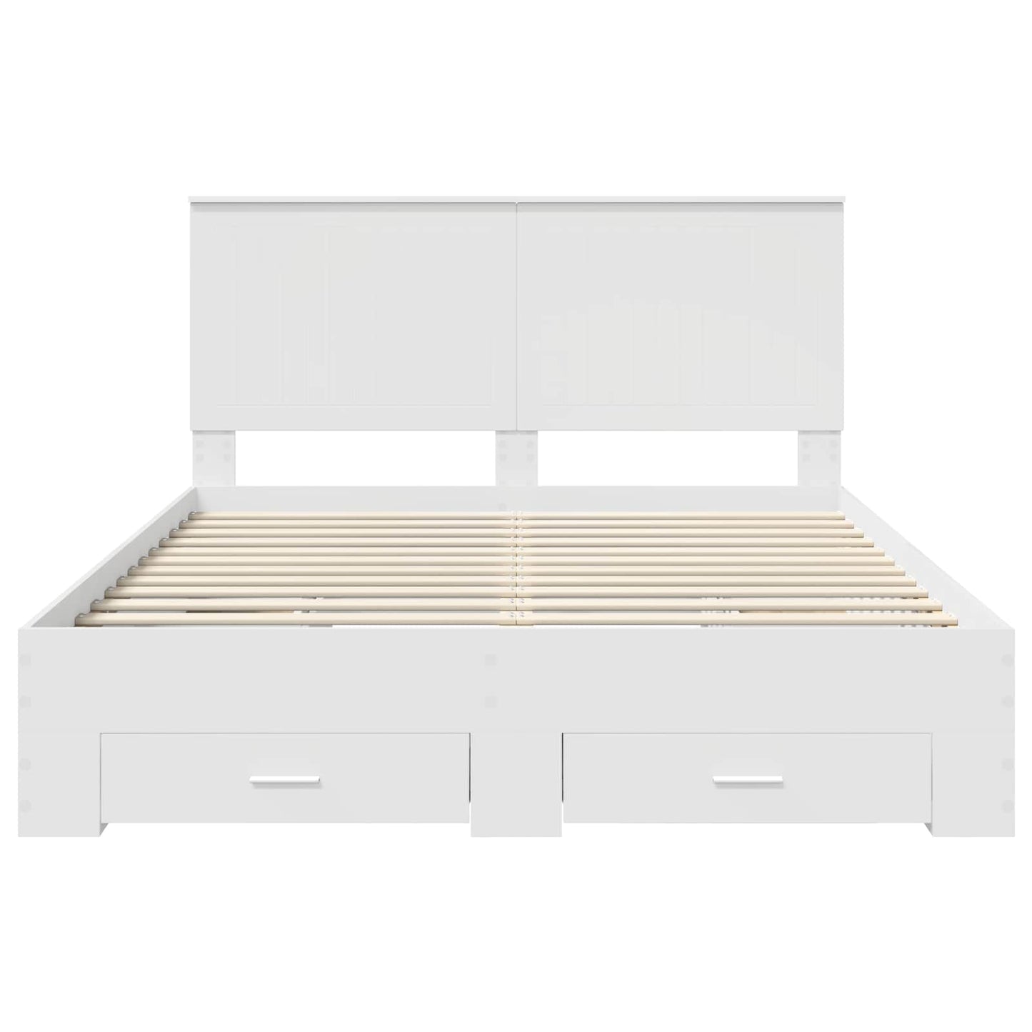 Bed Frame with Headboard White 150 x 200 cm Engineered Wood