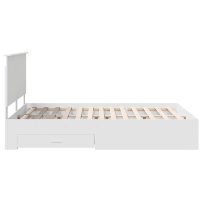 Bed Frame with Headboard White 150 x 200 cm Engineered Wood