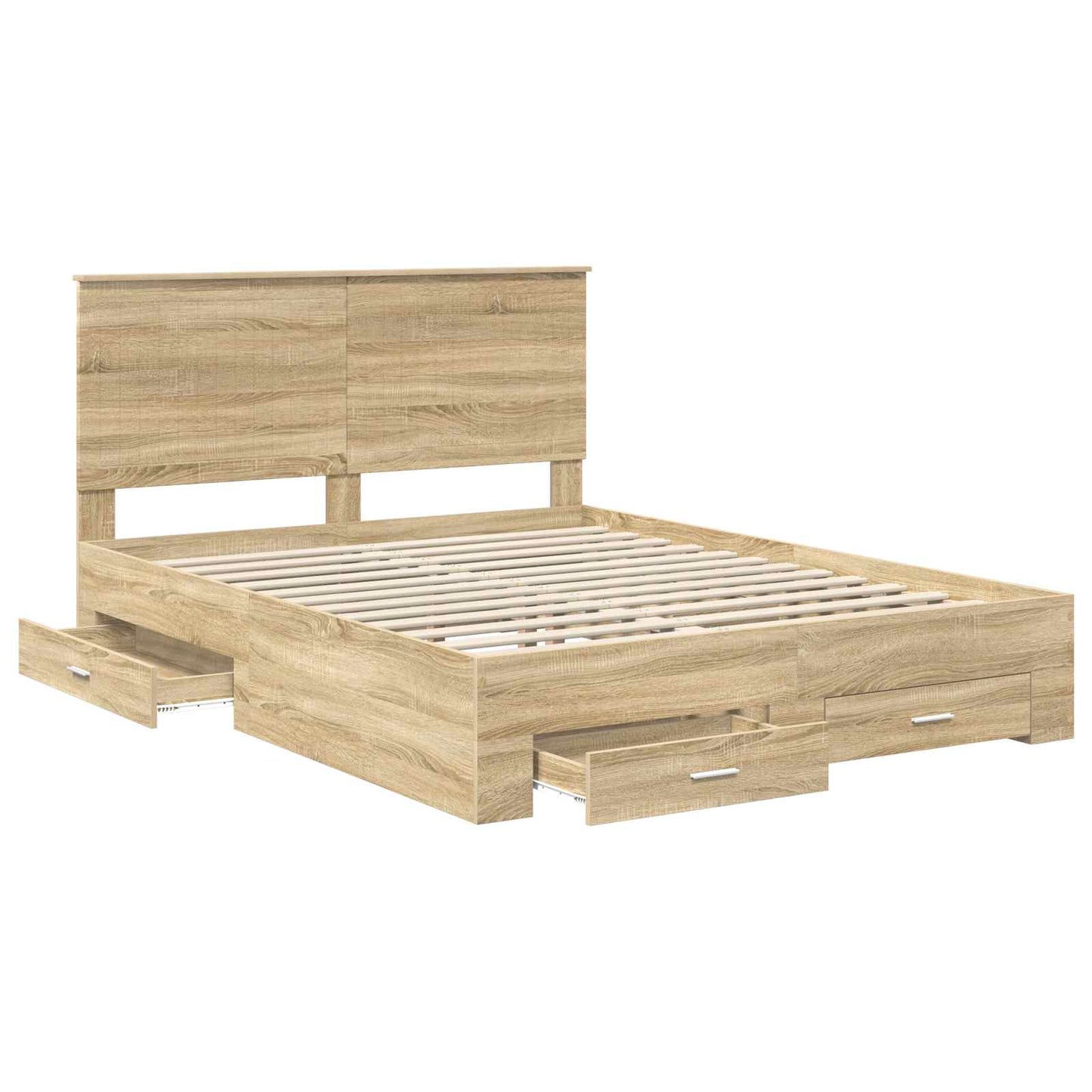 Bed Frame with Drawer Sonoma Oak 150 x 200 cm Engineered Wood