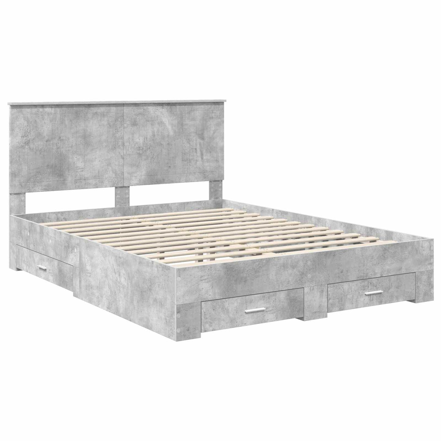 Bed Frame Concrete Grey 150 x 200 cm Engineered Wood