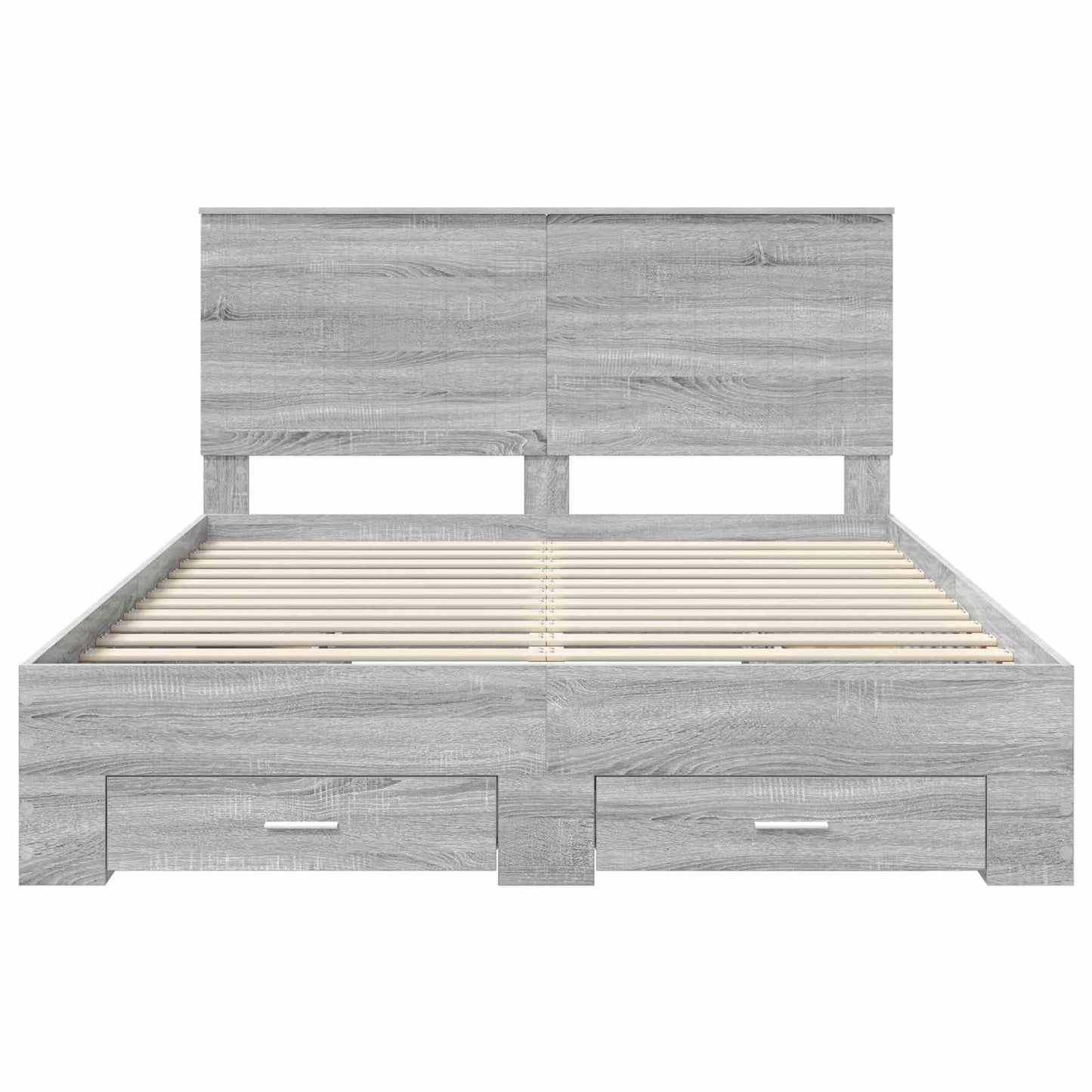 Bed Frame with Drawer Grey Sonoma 150 x 200 cm Engineered Wood