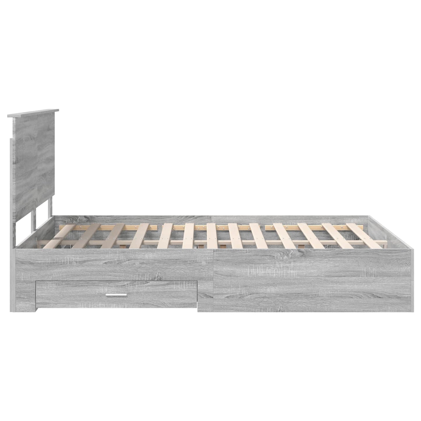 Bed Frame with Drawer Grey Sonoma 150 x 200 cm Engineered Wood