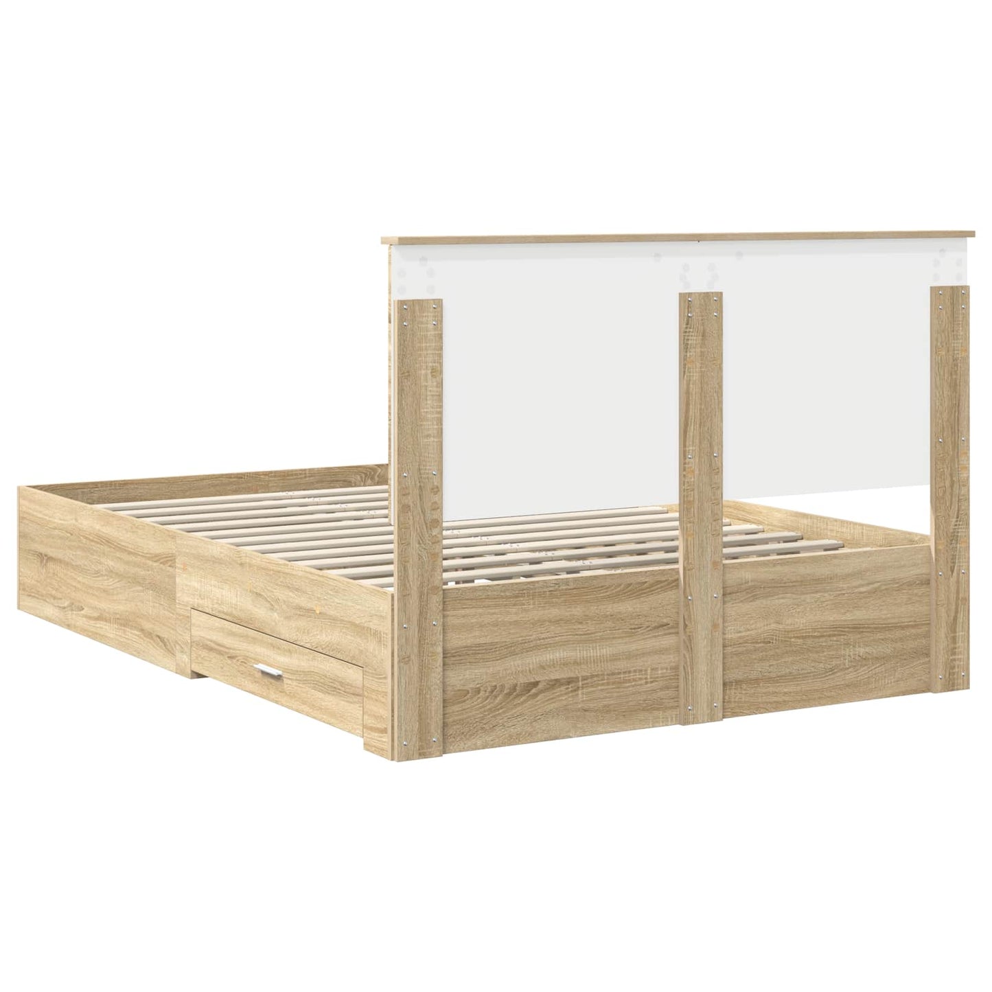 Bed Frame with Drawer Sonoma Oak 140 x 200 cm Engineered Wood
