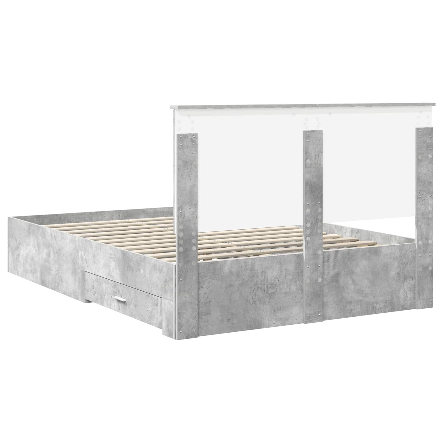 Bed Frame Concrete Grey 140 x 200 cm Engineered Wood
