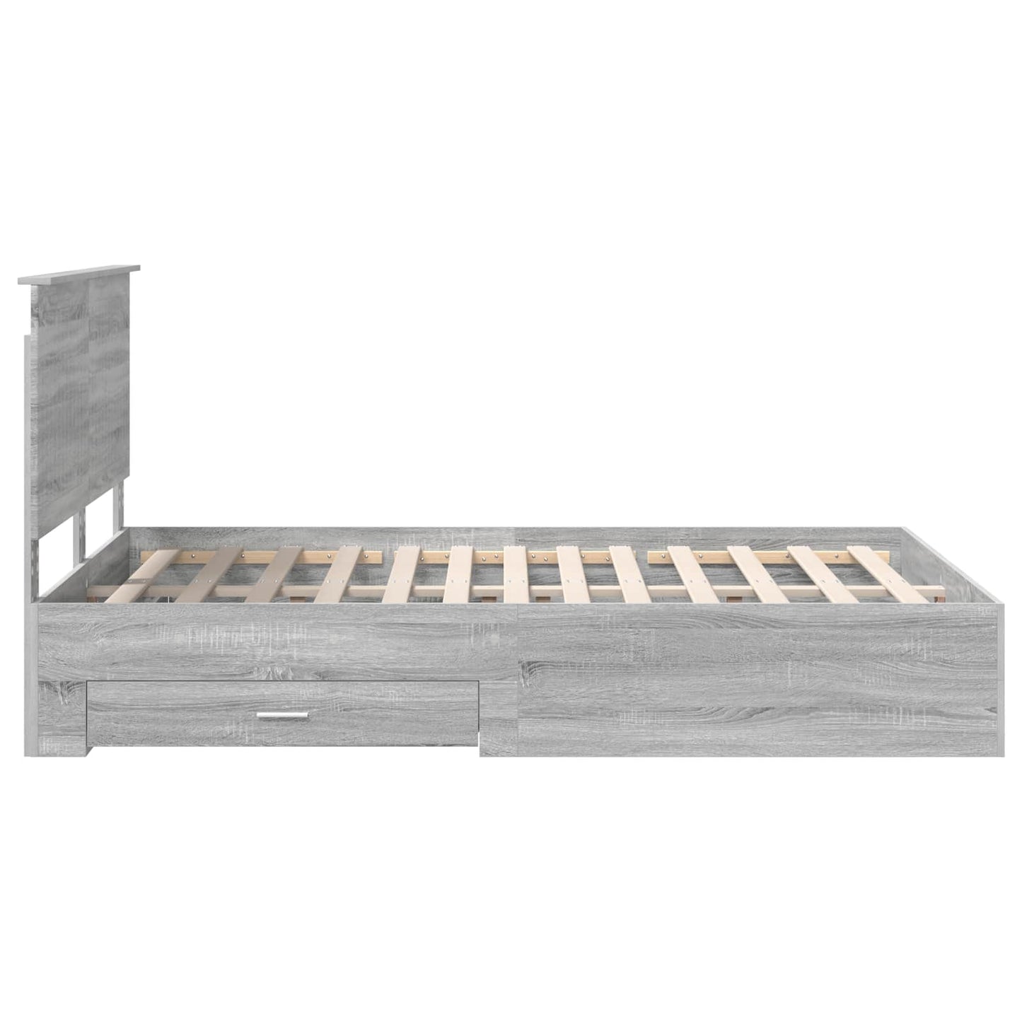 Bed Frame with Drawer Grey Sonoma 140 x 200 cm Engineered Wood