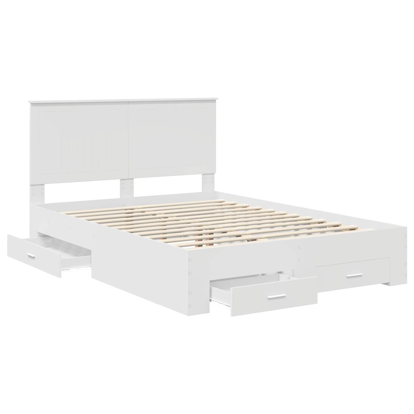 Bed Frame with Headboard White 140 x 190 cm Engineered Wood