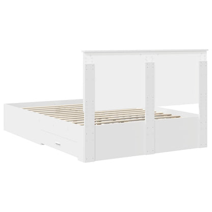 Bed Frame with Headboard White 140 x 190 cm Engineered Wood