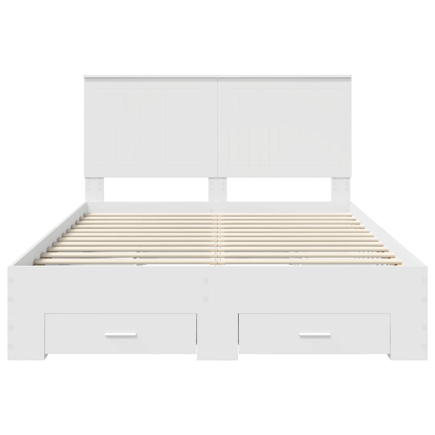Bed Frame with Headboard White 140 x 190 cm Engineered Wood