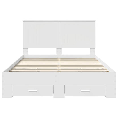 Bed Frame with Headboard White 140 x 190 cm Engineered Wood