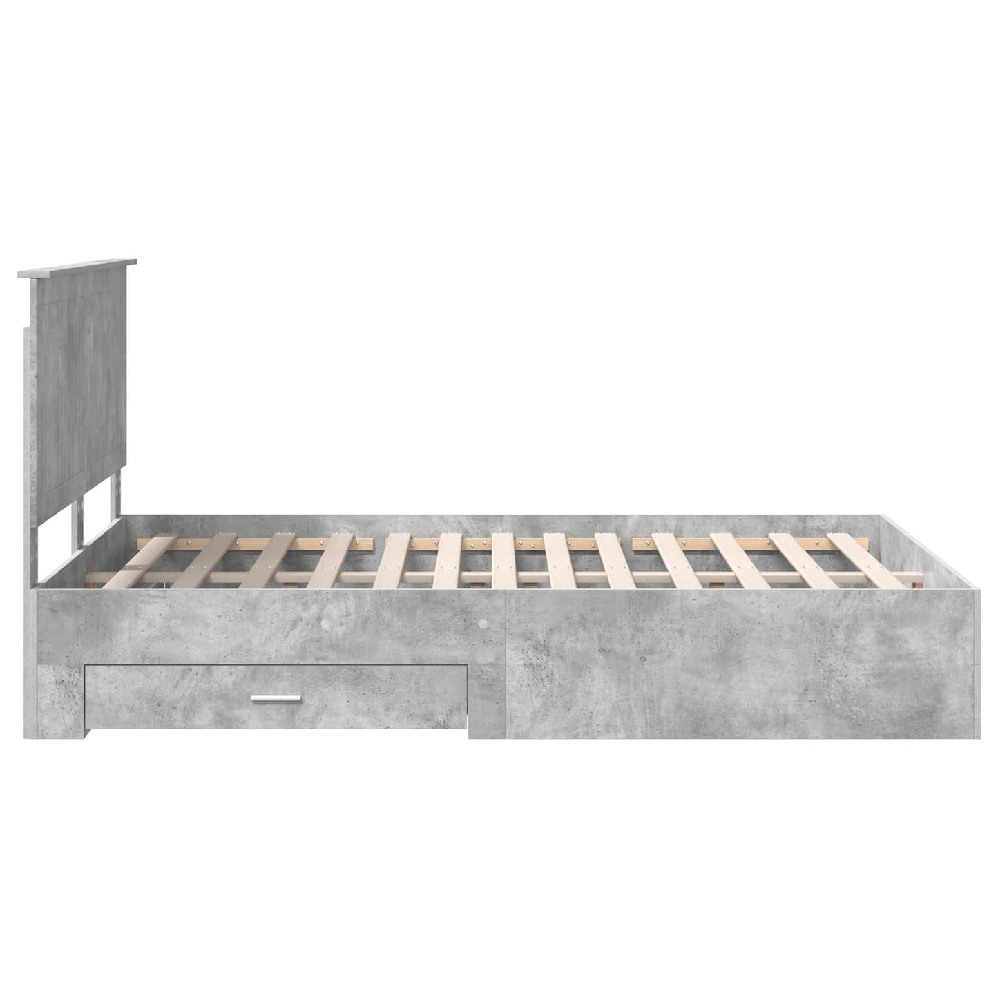 Bed Frame Concrete Grey 140 x 190 cm Engineered Wood