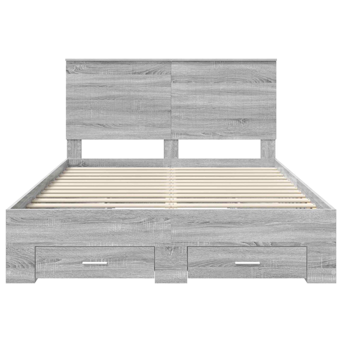 Bed Frame with Drawer Grey Sonoma 140 x 190 cm Engineered Wood