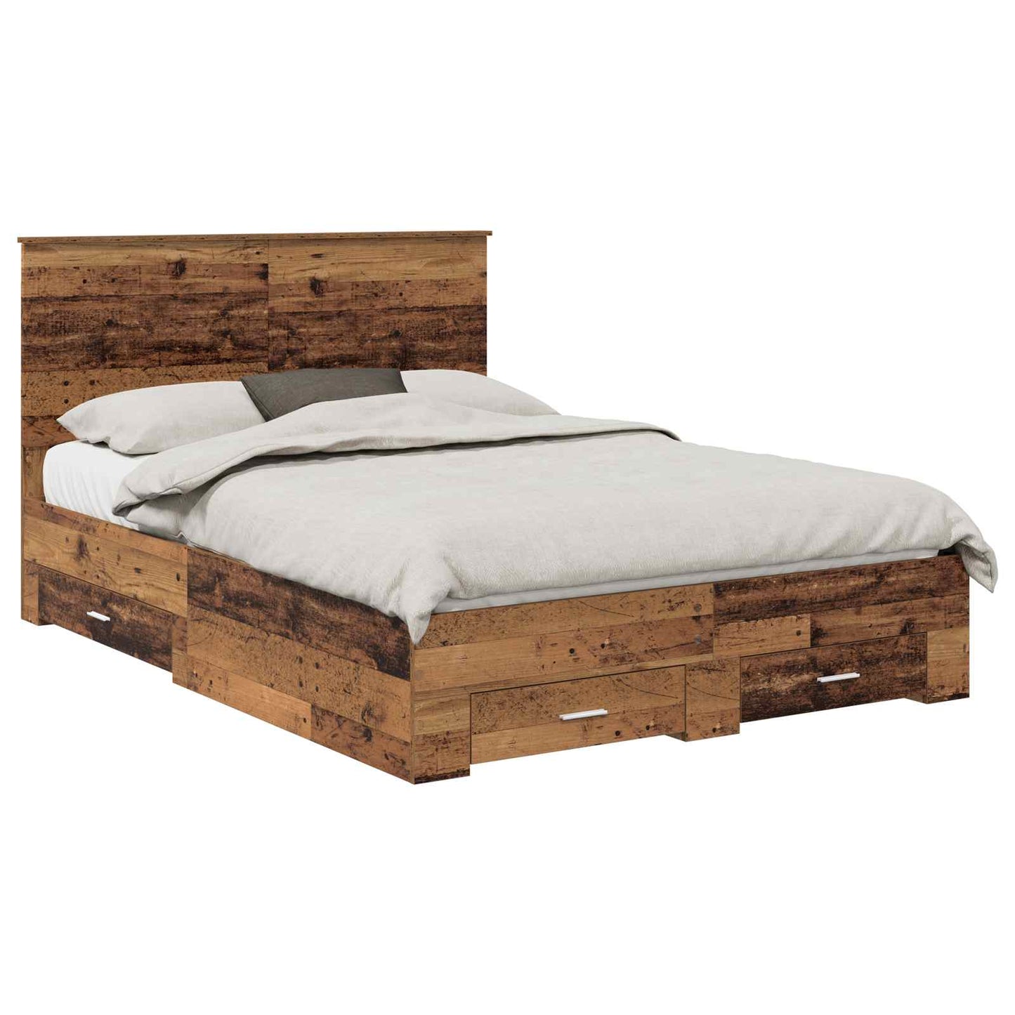 Bed Frame with Headboard Old Wood 140 x 190 cm Engineered Wood